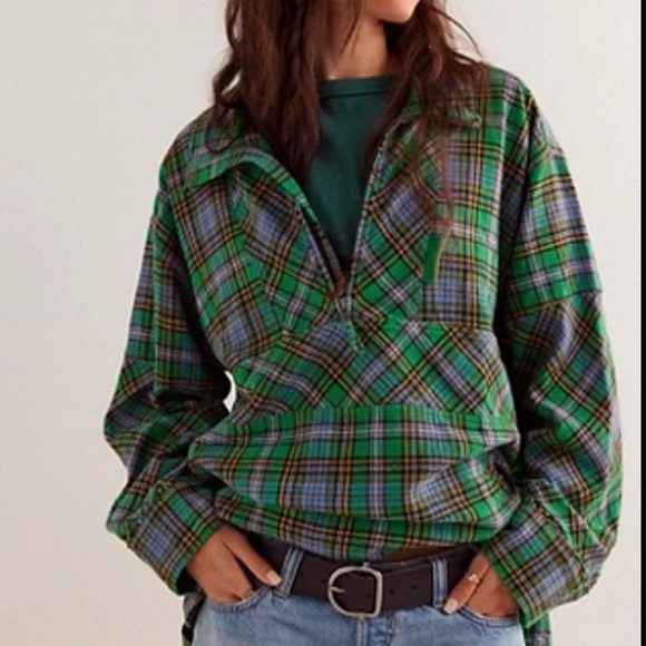 We The Free Tops - Free People We The Free Wind River Plaid Flannel Pullover Shacket